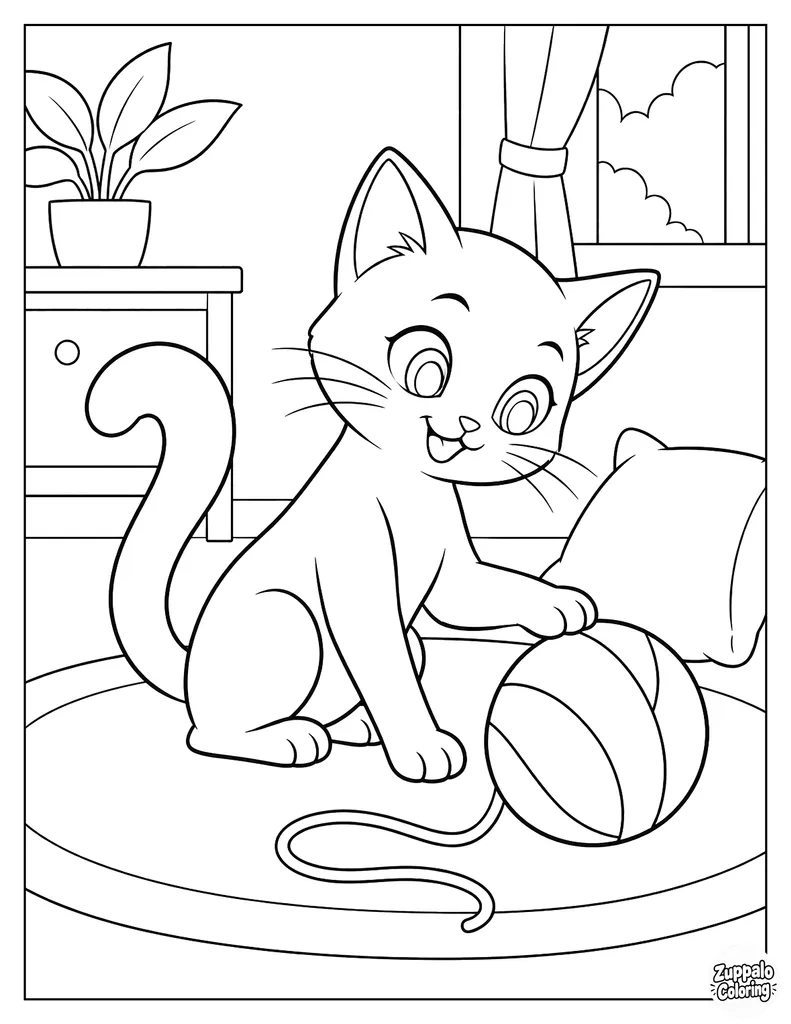 猫咪玩毛线球