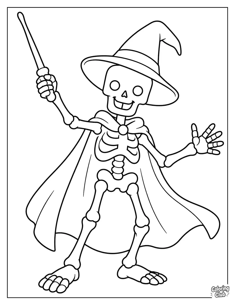 Skeleton Wizard Casting a Spell