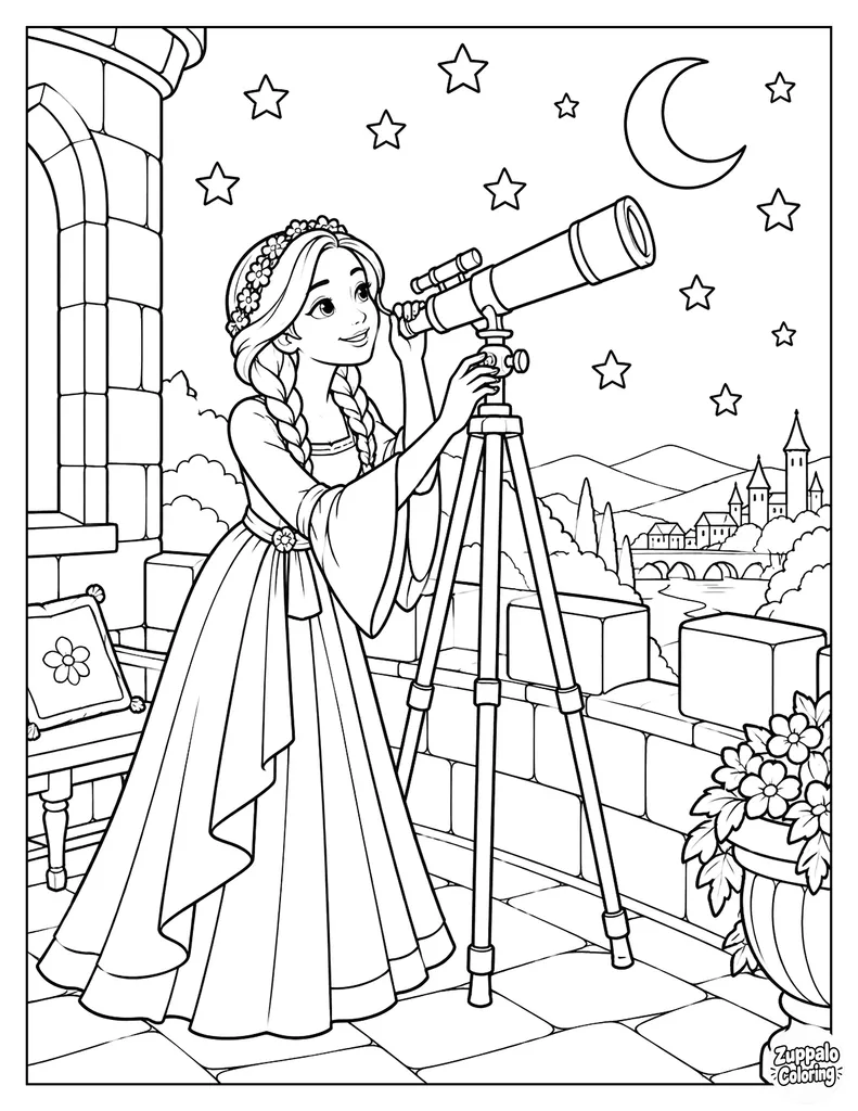 Princess Watching Stars From the Tower