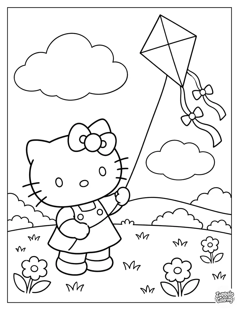 凯蒂猫放风筝