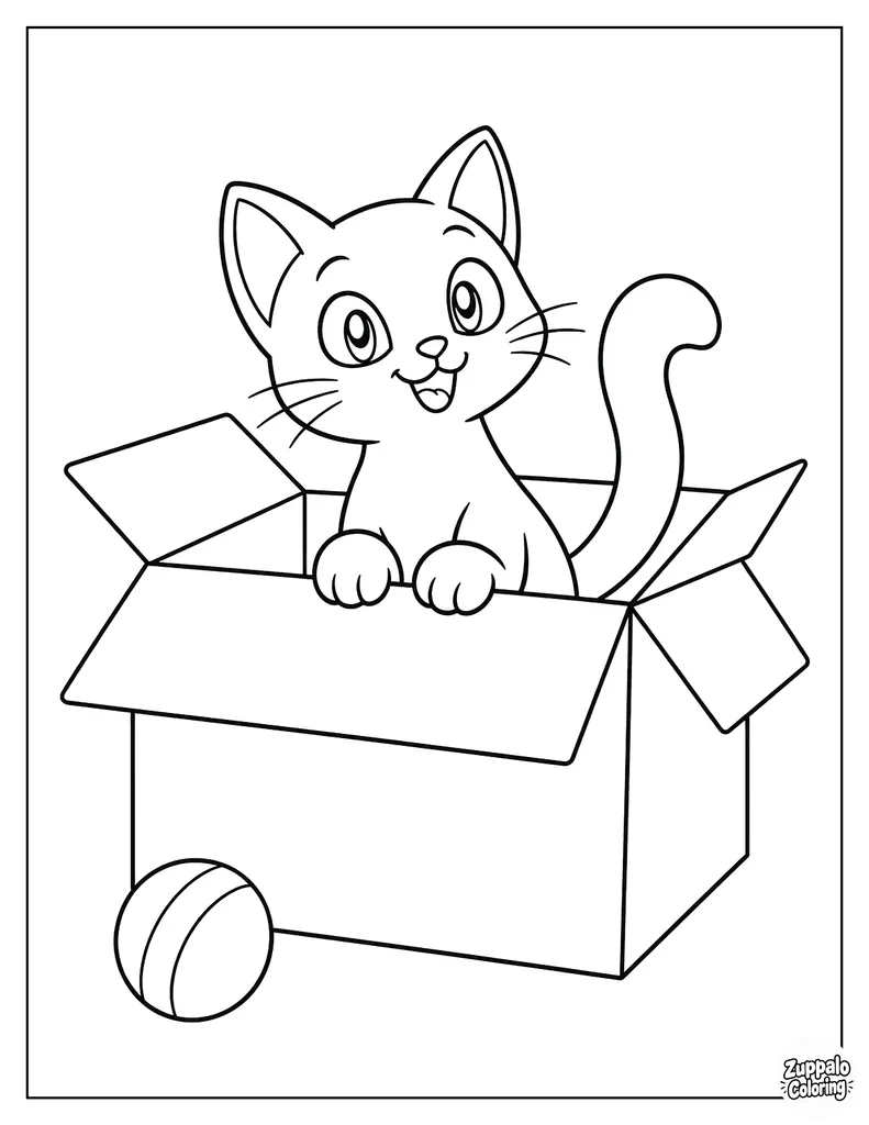猫咪从纸箱里探出头