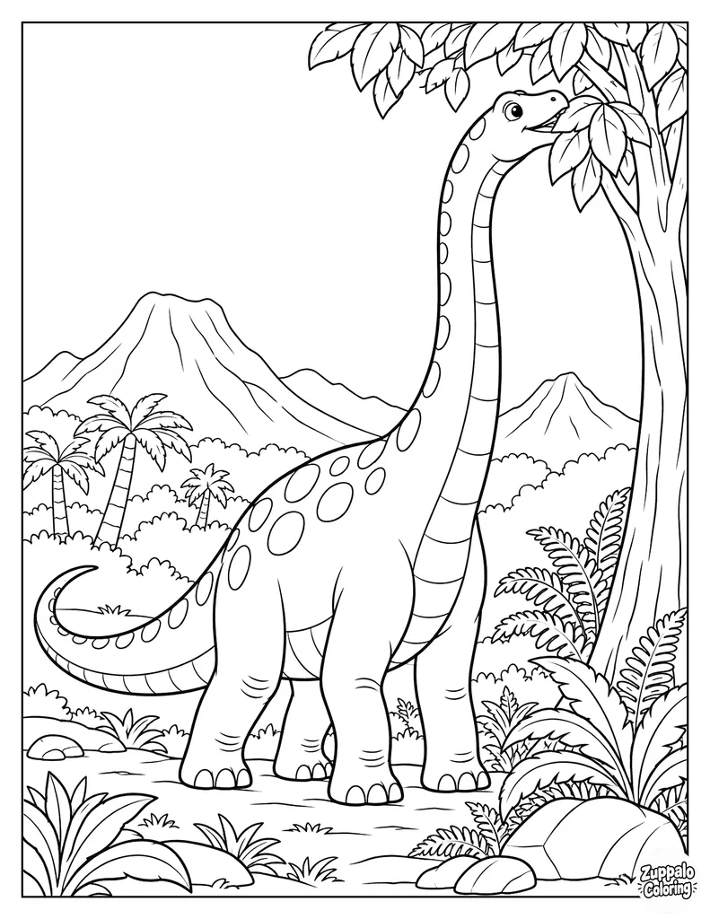 Brachiosaurus Reaches for Treetop Leaves