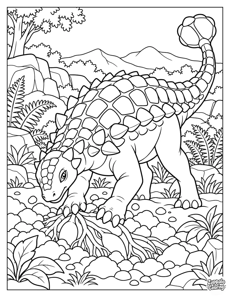 Ankylosaurus Digs for Roots